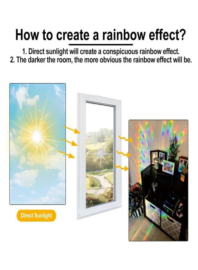 SHAWULA 33PCS Star Window Stickers Prevent Birds from Hitting Windows, Rainbow Sun Catcher Stickers No Glue Required, Non-Adhesive Reusable Vinyl Rainbow Stickers - Image 3